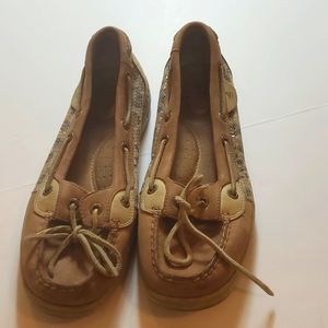 Sperry leopard and sequin loafers size 8